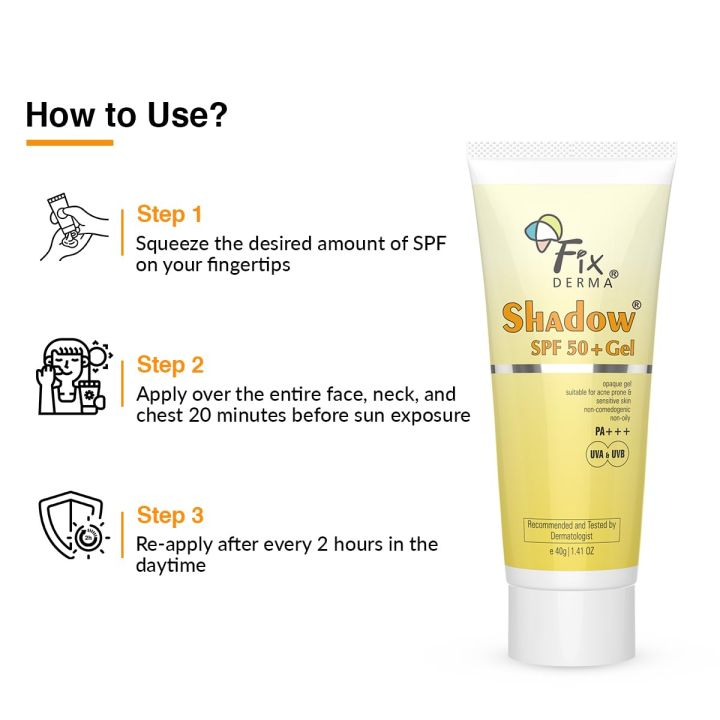 FIXDERMA%20Shadow%20Sunscreen%20Spf%2050+%20Gel%20For%20Oily%20Skin,%20Body%20&%20Face,%20Broad%20Spectrum%20For%20Uva%20&%20Uvb%20Protection%20For%20Unisex,%20Non%20Greasy%20&%20Water%20Resistant,%2040g%20-%20Image%205