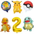 1Set Pokemon Theme Balloons Party Supplies Squirtle Pikachu Birthday Banner Cake Topper Baby Shower Globos Kid Party Event Decor. 