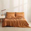 Luxury Silk Microfiber Rose Sheet Set two pcs pillow cover and one Flat sheet Fitted Sheet Bedding Set. 