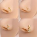 Dangle Nose Ring Ball Pin Shaped Dangling Nose Stud Heart Shape Indian Nose Piercing Jewelry with Charm. 