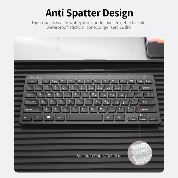 uFound%20U-71%20Wired%20Business%20Office%20Keyboard%2078-key%20USB%20Powered%20Chocolate%20Square%20Keycap%20Keyboard%20for%20Home/Office%20Grey%20-%20Image%209