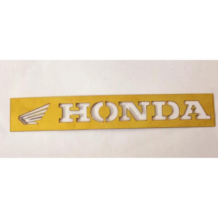 Honda Front Name Plate Stainless Steel- For Motorcycle- Gold