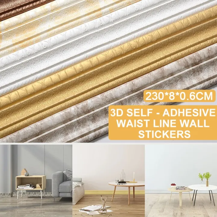 2023NWE%203d%20Waterproof%20Wallpaper%20Border%20Peel%20And%20Stick%20Wall%20Border%20Foam%20M0lding%20Trim%20Wall%20Lines%20Adhesive%20Stickers%20Decoration%20-%20Image%203