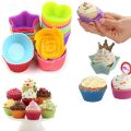New 6 pcs Silicone Cake Cupcake Cup Cake Tool Bakeware Baking Silicone Mold Cupcake and Muffin Cupcake for DIY by Random Color. 