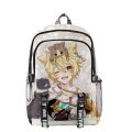 Genshin Impact Game Backpack Cartoon Anime Traveler Aether Boys Girls Schoolbag Backpack Primary Middle School Students Bag.