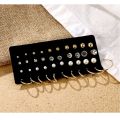 20 Pairs/set Ear rings Pearl Krystal Stud Earrings For Women Girl Punk Jewelry Gift Accessories - Kaner Dul - Kaner Dul. 