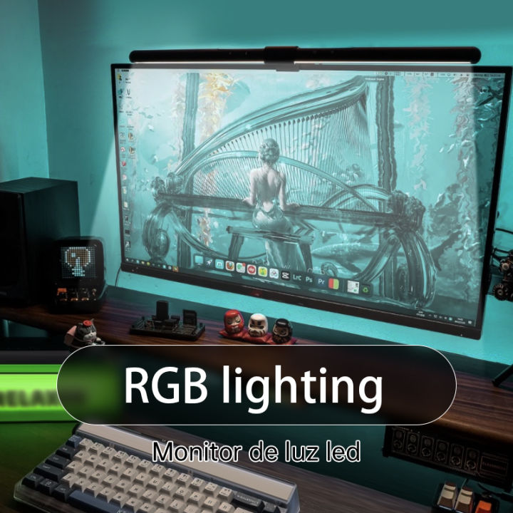 RGB Monitor Light Bar LED Desk Lamp Dimmable Computer Screen Light PC Eyes Protection Light Bar for Office Reading Table Light