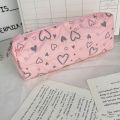 Cute Love Heart Zipper Pencil Bag Multi-function Large-capacity Stationery Case Storage Bag Student School Supplies.
