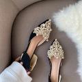 New 2024 Trend Pearl Ballet Flats Women Pumps Floors Shoes Without Heels Loafers Female Dress Moccasins Ladies Luxury Autumn PU Moonlight Shines. 