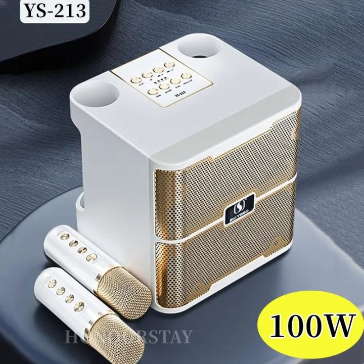 YS-213%20Portable%20Speaker%20Bluetooth%20Sound%20Speaker%20with%202%20Wireless%20Microphones%20Support%20Rechargeable%20for%20Indoor%20Outdoor%20Singing%20-%20Image%202