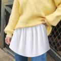Detachable Underskirt Cotton Shirt Extender for Women Irregular False Skirt Tail Blouse Hem Plaid Mini Skirt Extender Hemline. 