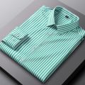 Men's Stretch Striped Shirt Long Sleeve Non Iron Button Up Stripe Business Formal Shirt Regular Fit Stylish Dress Shirts for Men. 