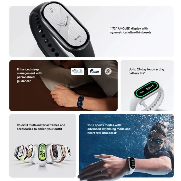 Global%20Version%20Xiaomi%20Smart%20Band%2010%20Bracelets%201.72"%20AMOLED%20display%20Blood%20Oxygen%20Fitness%20Tracker%20150+%20sports%20modes%20Smart%20band%20-%20Image%202
