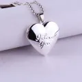 Photo Necklace Smooth Romantic Love Memorial Locket Necklace for Anniversary. 