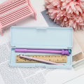 Transparent Pencil Case Easy-to-use 19.3*6.3*2cm Plastic Pen Box PP Stationery Holder for School Supplies Desk Organization. 