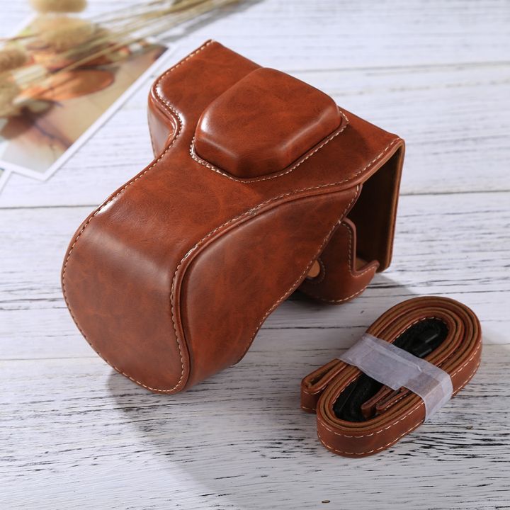 (Not a Camera) Full Body Camera PU Leather Case Bag with Strap for FUJIFILM XT10 / XT20