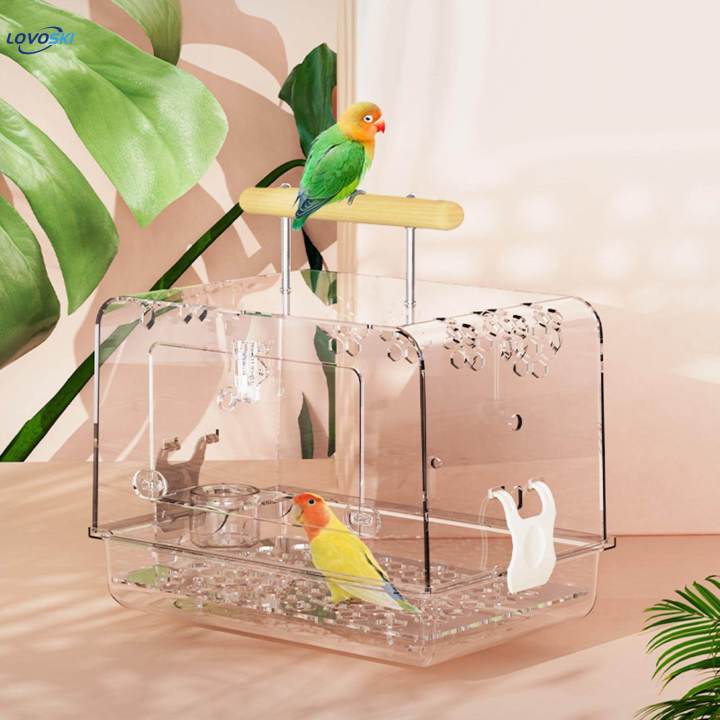 Acrylic Villa Bird Cage Hamster Cage for Cockatiels Parrotlets Small Birds Bird Cage