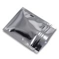 100Pcs Silver Aluminum Foil Zip Lock Bag Self Grip Seal Tear Notch Reusable Reclosable Food Snack Tea Storage Packing Pouches. 