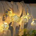 Golden Metal Ball/MOROCCAL Ball Fairy Light, Metal Ball String Light - Fairy lights 20pcs string lights Party Wedding Decoration - Room Decoration Light - Room Decoration Light.