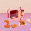 Food Cooking Toys Learning Dollhouse Decoration Mini Microwave Oven Playset. 