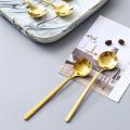 Steel Long handle Pickle/Achar Spoon Round (26cm) / 1 pc Golden. 