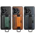 (New)For OnePlus 11 5G Suteni H13 Card Wallet Wrist Strap Holder PU Phone Case.