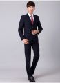 Men's 2 Piece Slim Fit Business Suit Set, 1 Button Black Blazer Jacket Pants Solid Wedding Dress Tux and Trousers. 