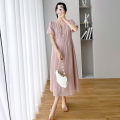 8237# 2022 Summer Korean Fashion Maternity Long Dress Elegant A Line Loose Clothes for Pregnant Women Ins Pregnancy Postpartum.