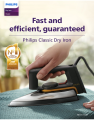 Philips HD1172 Classic Dry Iron Fast & Efficient | Linished Soleplate | 1000W Power | Durable Classic Design.
