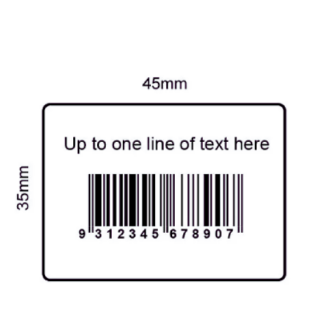 10 roll Barcode Printer Label Sticker Size 45mm x 35mm (1000 pcs sticker per roll)