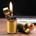 New Small Fat Dwen Compact Mini Metal Inflatable Open Flame Wheel Lig_hter.
