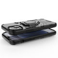 For Apple iPhone 13 Mini Case, Silicone TPU and Hard PC Luxury Armor Shockproof Metal Ring Holder Cover Phone Casing. 