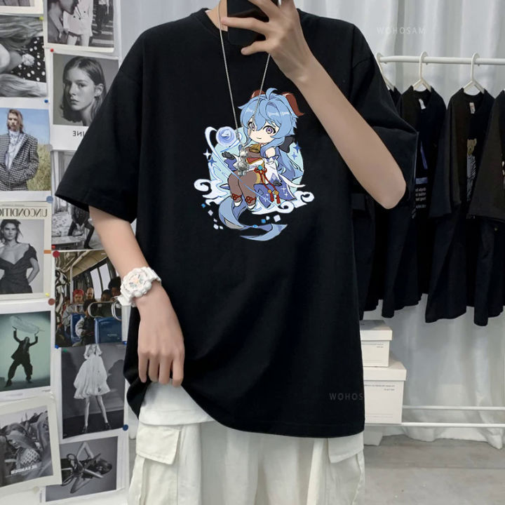 2023%20Fashion%20Game%20Anime%20Genshin%20Impact%20Kawaii%20Klee%20Qiqi%20Gan%20Yu%20Short%20Sleeve%20T-Shirt%20Harajuku%20Summer%20Casual%20Oversize%20Women%20Men%20T%20-%20Image%206