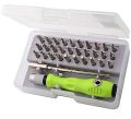32 in 1 Small Screwdriver Set, Mini Screwdrivers Kit with Extension Rod and Replaceable Screw Driver Bits, Tiny Repair Tool Kit (Green).