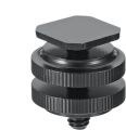 1/4"-20 Camera Hot Shoe Mount, 1 Pack Flash Cold Shoe Mount Tripod Screw Adapter for DSLR Rig Black. 