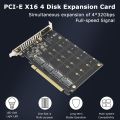 4 Port NVMe to PCIE Adapter Card M.2 NVME to PCIe X16 Adapter 4X32Gbps M Key Hard Drive Converter Reader Expansion Card. 