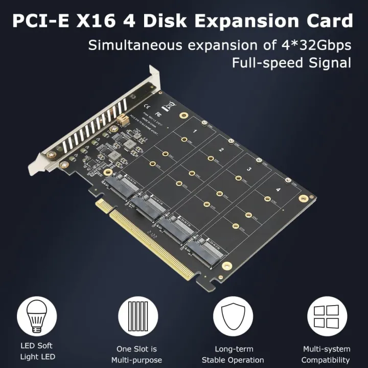 4%20Port%20NVMe%20to%20PCIE%20Adapter%20Card%20M.2%20NVME%20to%20PCIe%20X16%20Adapter%204X32Gbps%20M%20Key%20Hard%20Drive%20Converter%20Reader%20Expansion%20Card%20-%20Image%206