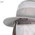 Fishing Hat Sun Hat Camping Removable Neck Flap Cover Summer Gray.