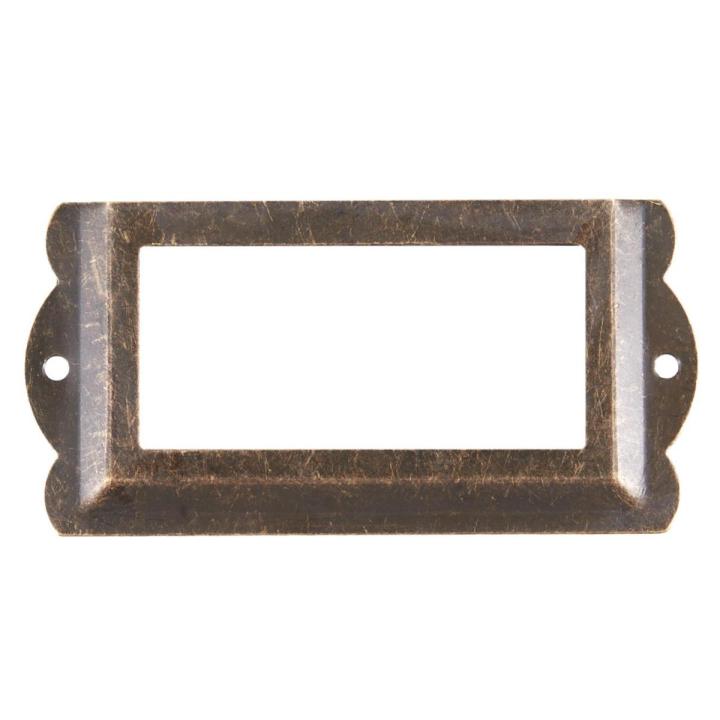 Office File Drawer Tag Label Holder 85mm x 42mm 4 Pcs Bronze Tone