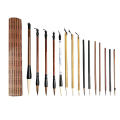 Chinese Calligraphy Brushes Set Kit 15Pcs Chinese Writing Brushes Kit with Bamboo Pen Holder Japanese Painting Ink Brushes.