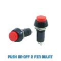 Switch,Push Button Round Switch AC 250V 3A SPST ON-OFF Switch- 50Pcs. 