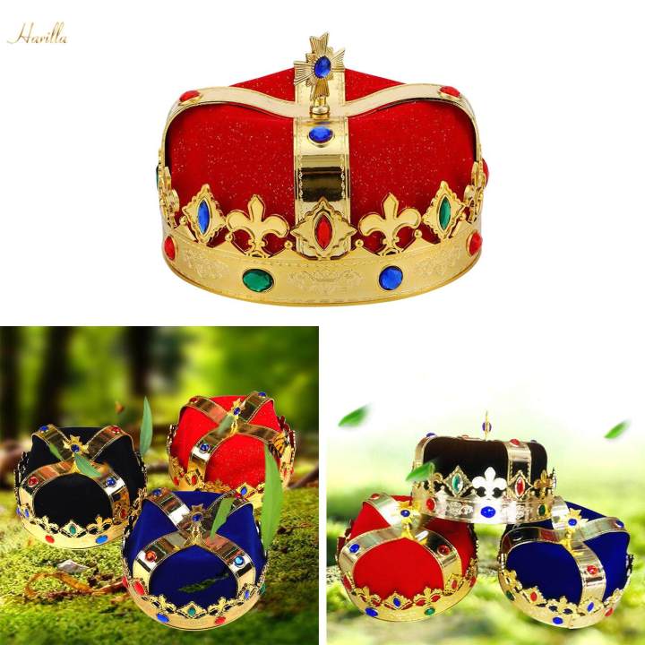 Vintage%20King%20Crown%20Hat%20King%20Headwear%20for%20Party%20Girls%20Boys%20Red%20-%20Image%208