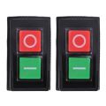 2X Waterproof Electromagnetic Push Button Switch 5 Pins KJD17 220-240V Coil Magnetic Starter Tool Safety Switches.