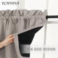 Durable Curtain Valance 2pcs Valance Curtain Light Blocking Modern Elegant Solid Color Black Coating Living Room Bedroom Window Top Cover Home Supplies Curtain Valance with Blackout Coating. 