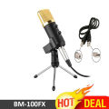 BM-100FX USB Powered Condenser Studio Recording Microphone with Noise Cancel and Echo Effect Complete Package Price Mic Condenser Microphone. 