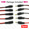 DC Power Pigtail Cable Plug 18AWG 2.1mm x 5.5mm 12V 5A DC Jack Male & Female Connector with Cable. 