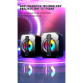 2 Pcs Speaker USB Subwoofer Light Emitting Mini Computer Speaker.