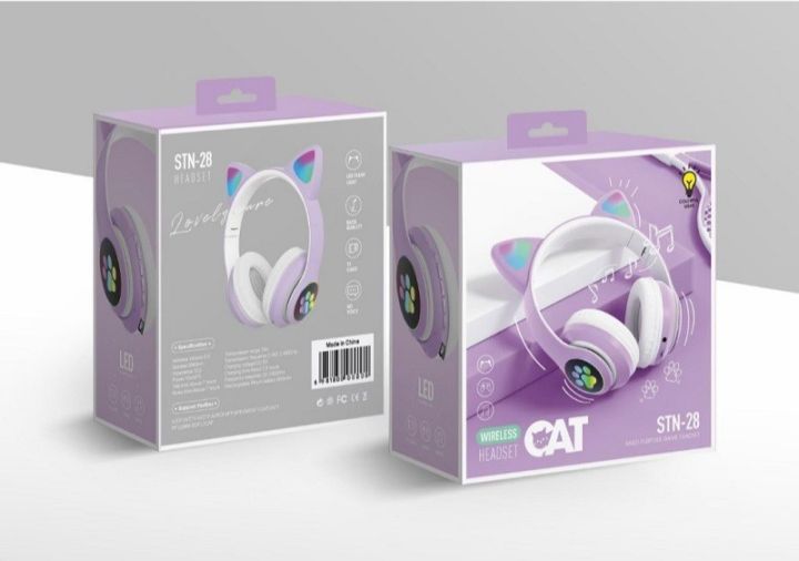 New%20STN-28%20Cat%20Ear%20Over-Ear%20Bluetooth%20Headset%20Flashing%20Luminous%205.0%20Wireless%20Sports%20Leisure%20Card%20Folding%20-%20Image%207