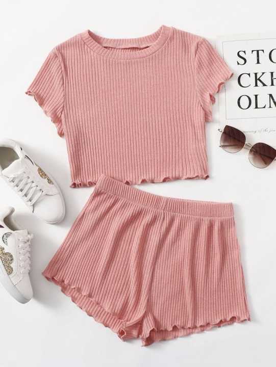 Cami%20Top%20bottom%20/T-shirt%20Set%20Lettuce%20fashionable%20design%20-%20Image%202