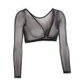 Summer Women Mesh Crop Top Long Sleeve T-Shirts Blusas Y2K Elegant Vestidos Sheer Transparent Top Tee Shirts Robe Femme.